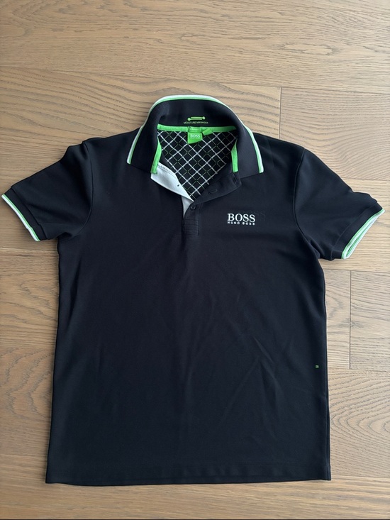 Boss Other - BOSS Black Polo with Lime Accent